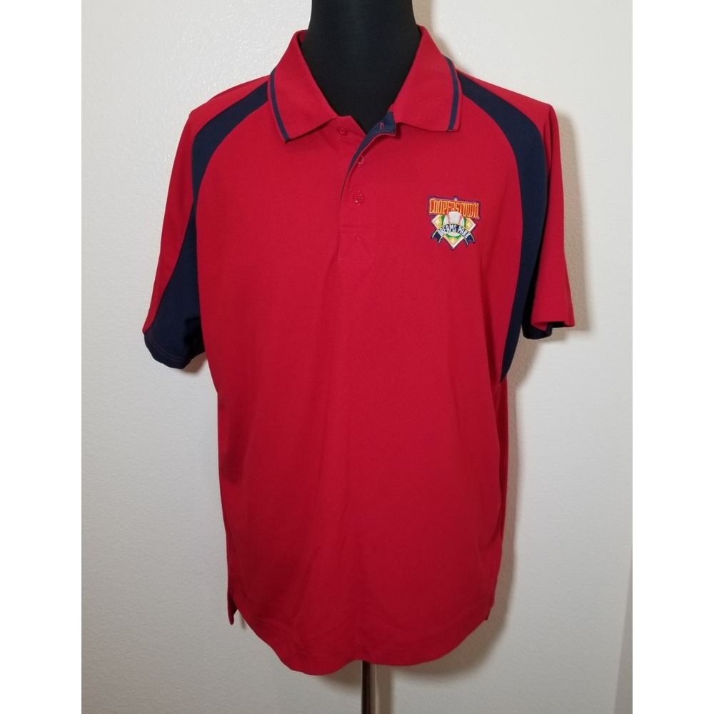 HOF 2014 Class Hall of Fame Canton Cooperstown Dream Park Polo Men Large Red MLB